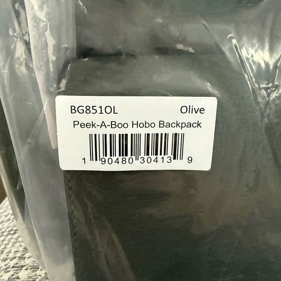 Twelvelittle Peek a Boo Hobo Backpack Olive - Picture 3 of 3